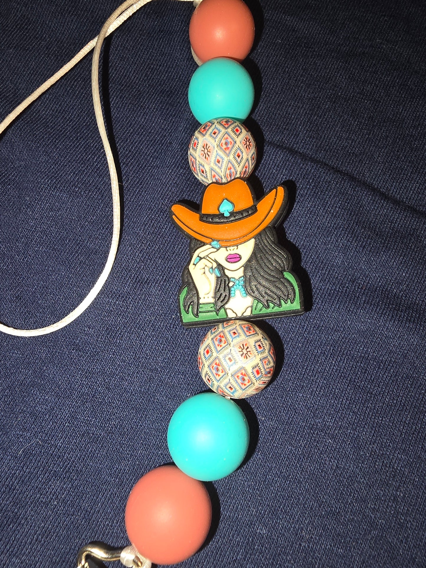 Cowgirl pacifier clip