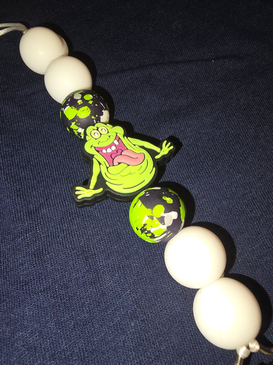 Slimer pacifier clip