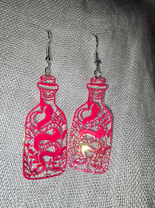 Snake potion earrings
