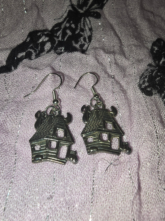 Haunted house earrings
