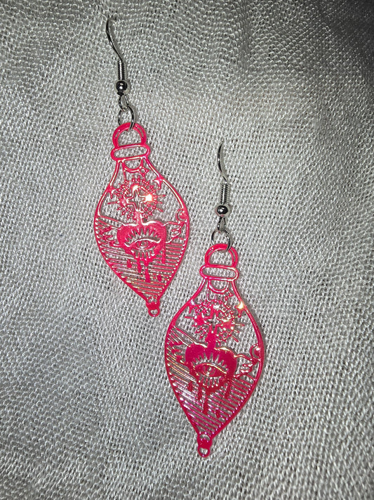 Heart potion earrings