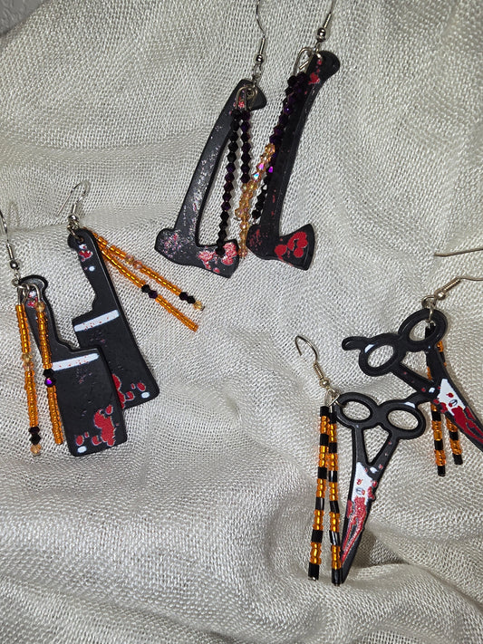 Bloody weapon earrings