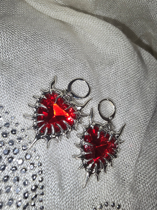Spiked heart earrings