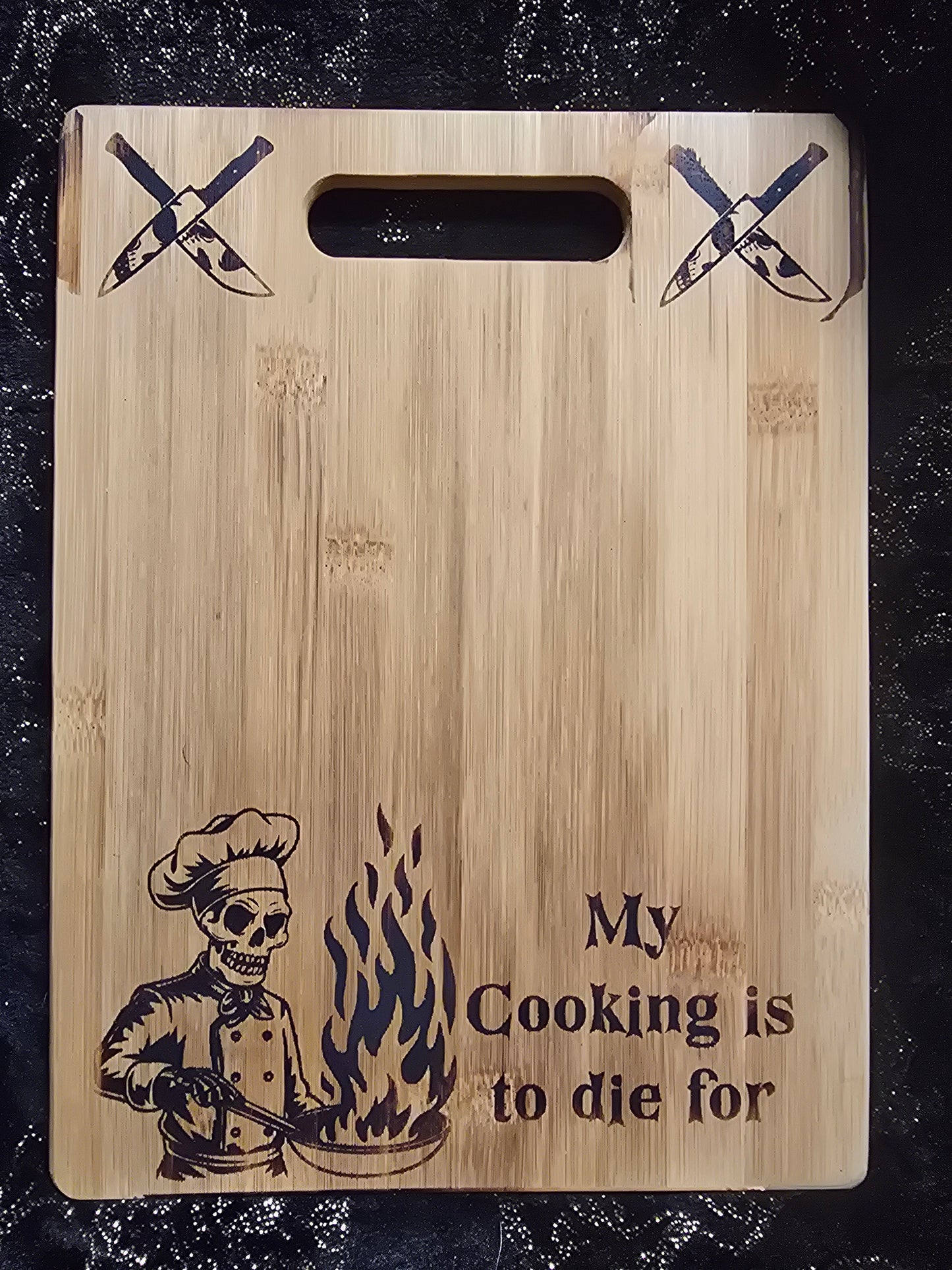 Custom wood burned cutting board