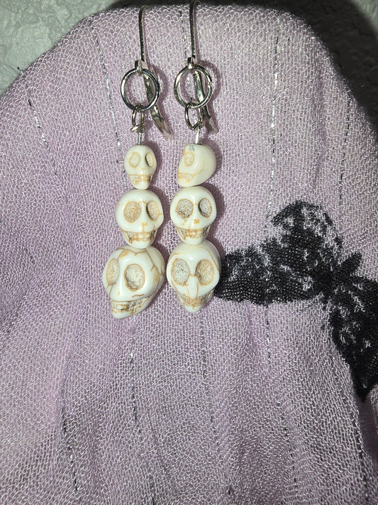Skull stack earrings