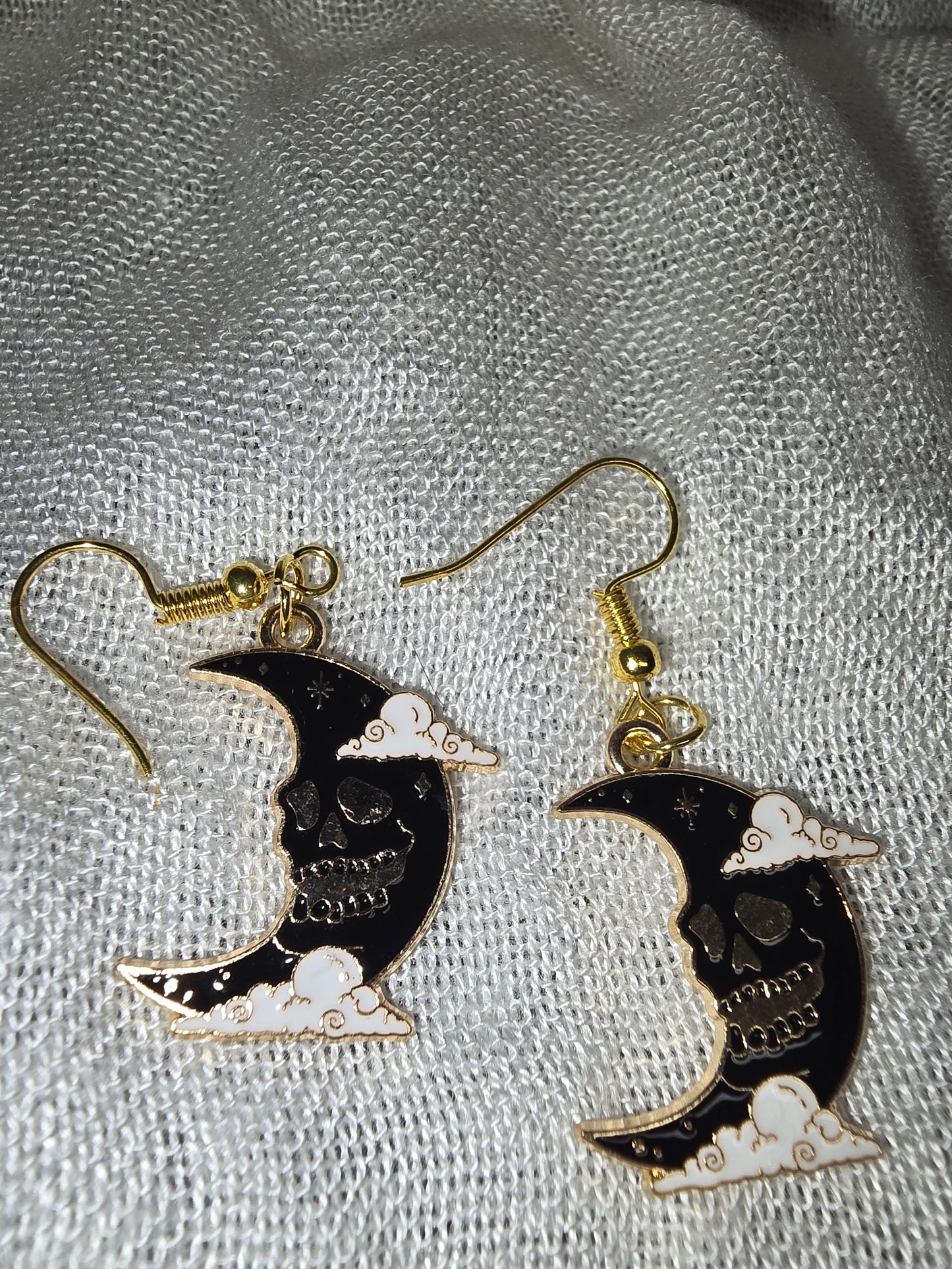 Raven and skull earrings