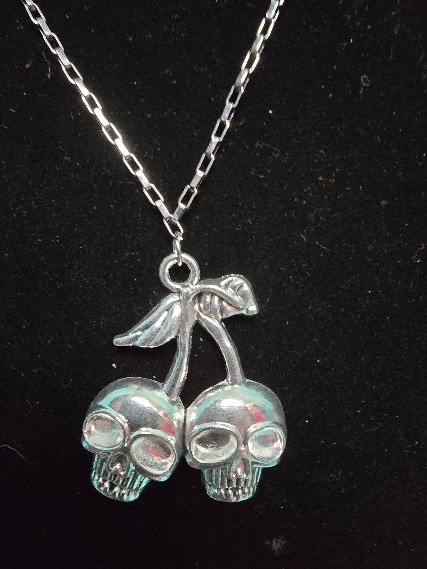 Cherry skull necklace