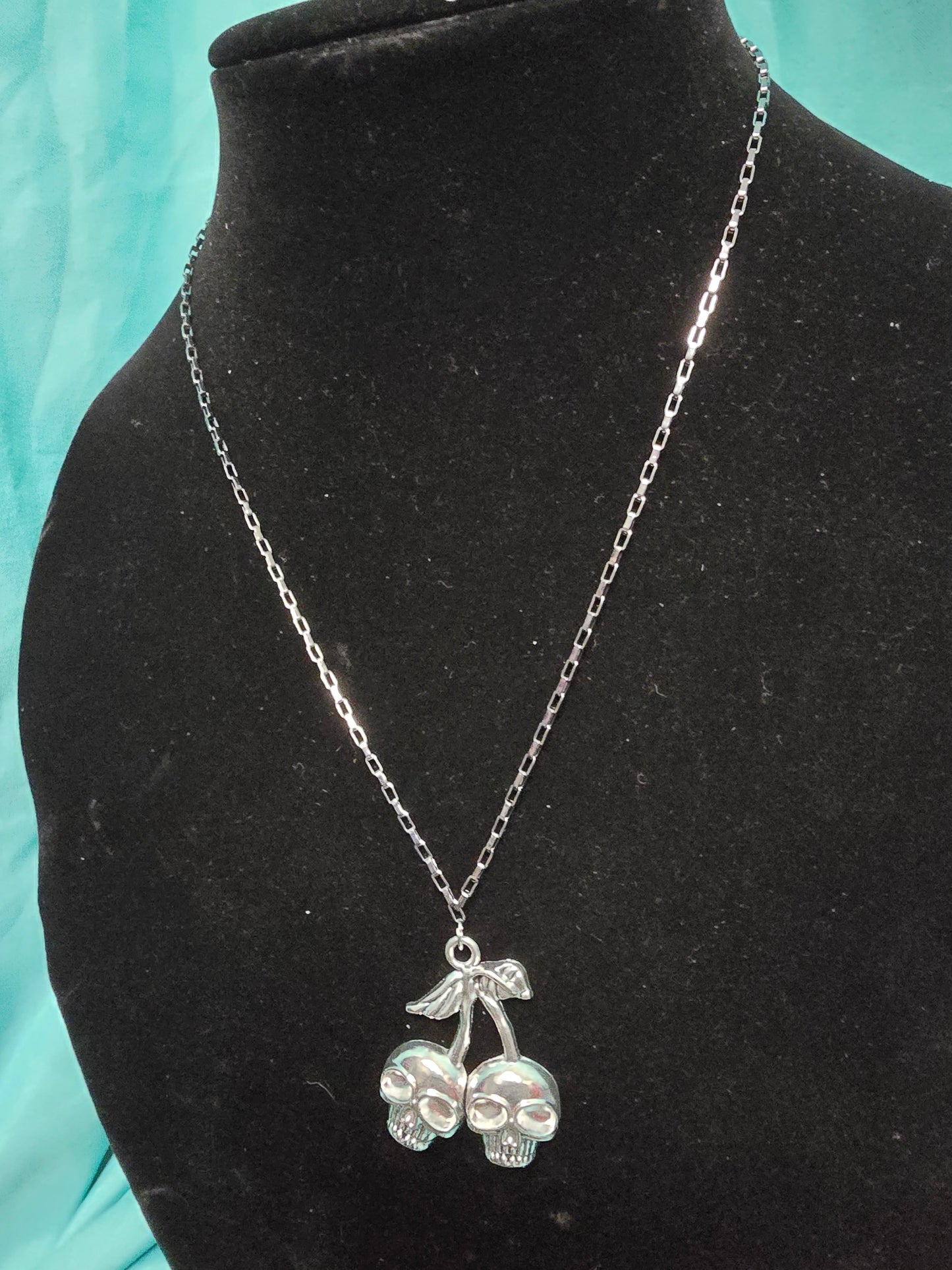 Cherry skull necklace