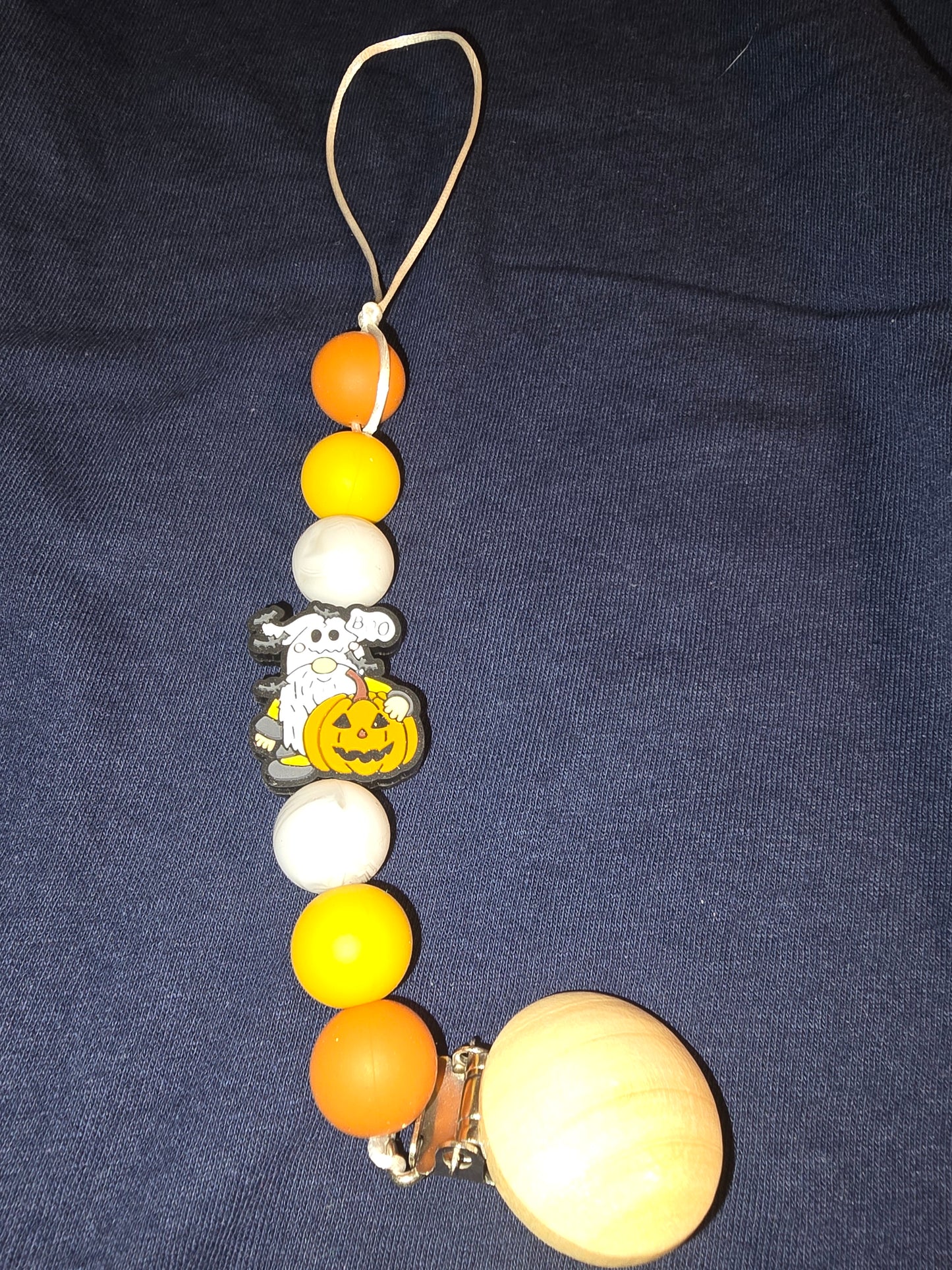 Halloween gnome pacifier clip