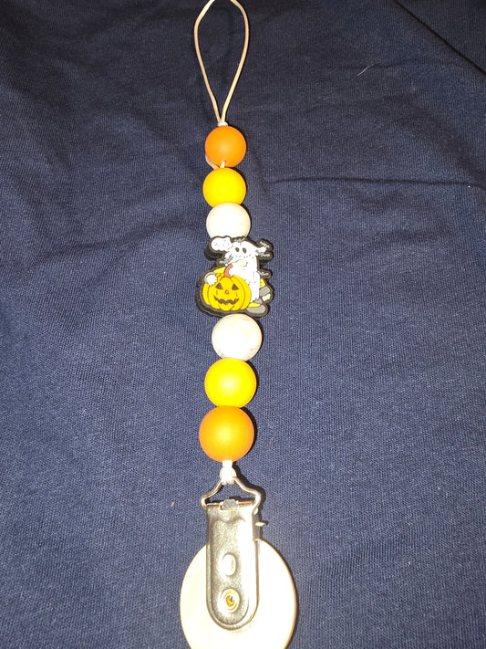 Halloween gnome pacifier clip