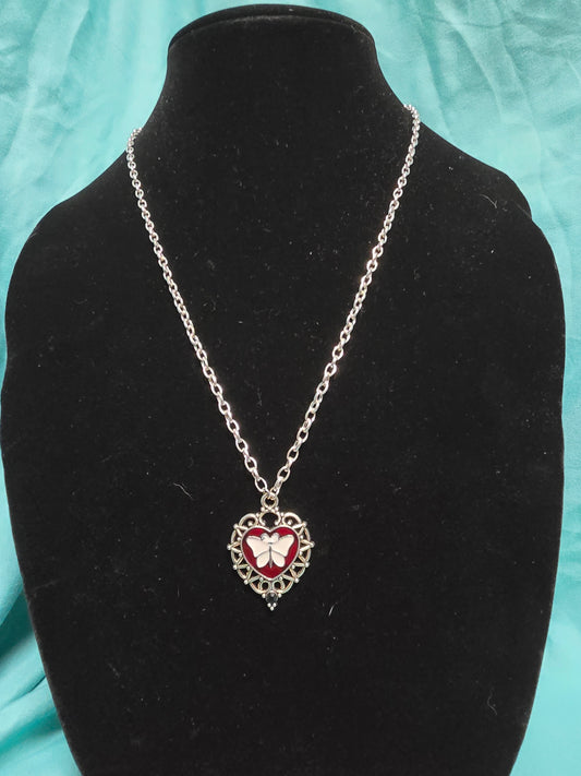 Butterfly heart necklace