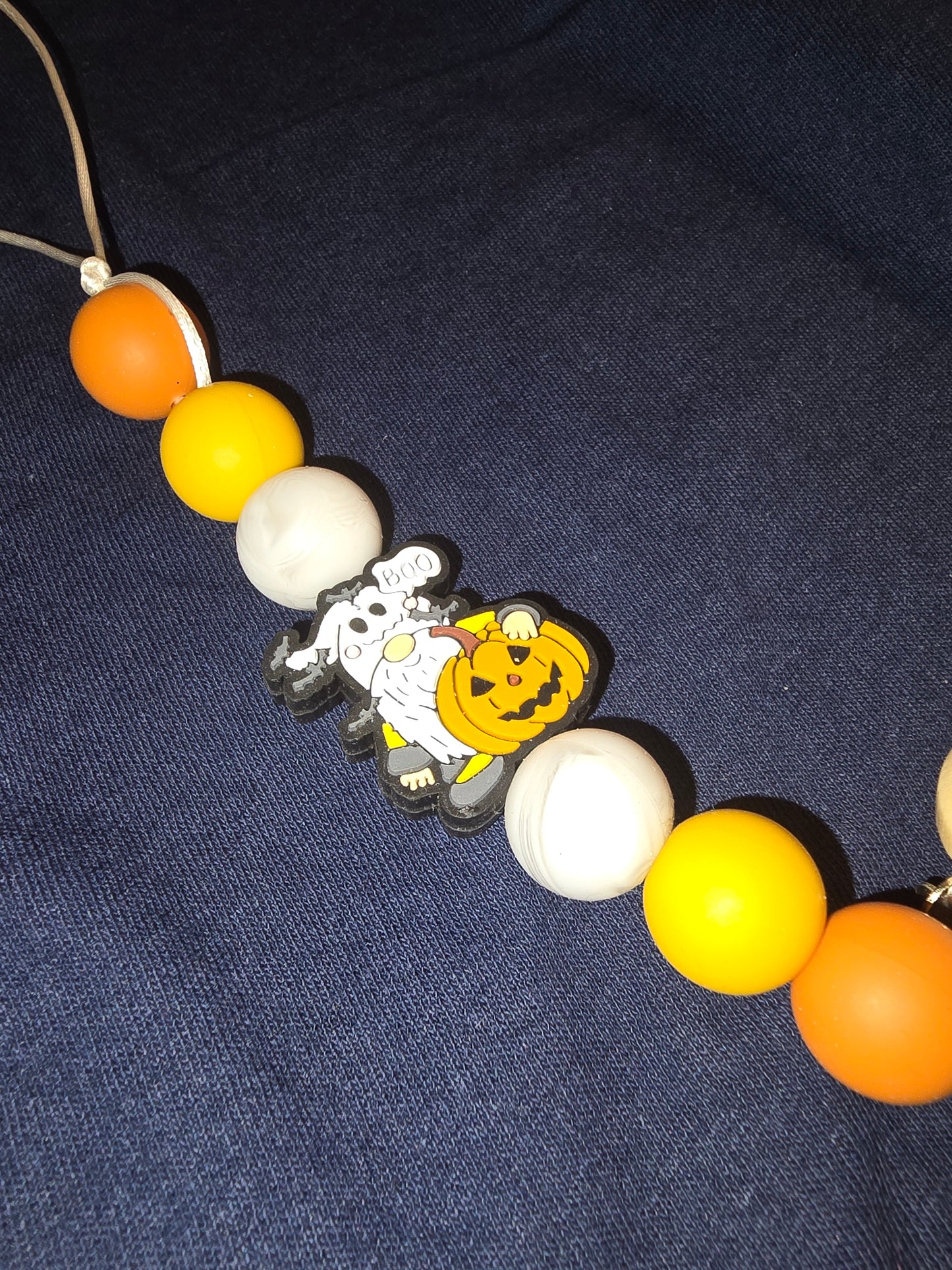 Halloween gnome pacifier clip