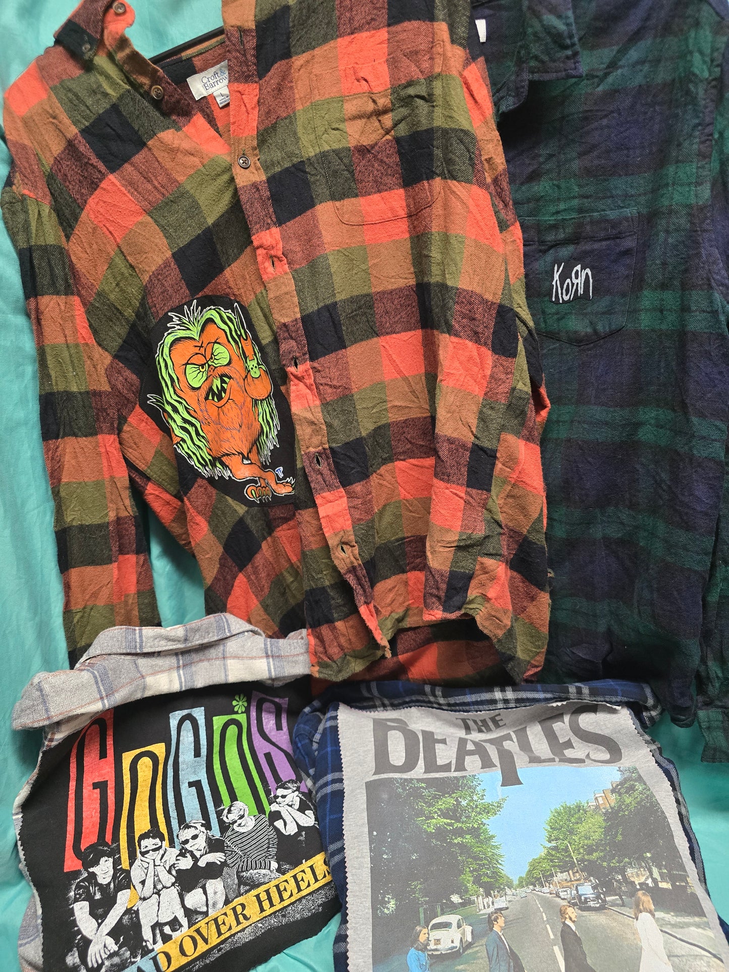Upcycled flannel shirts