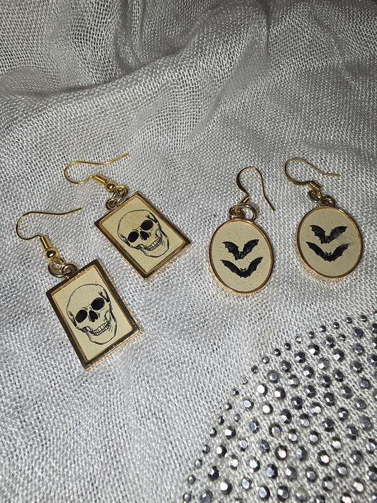 Framed halloween earrings